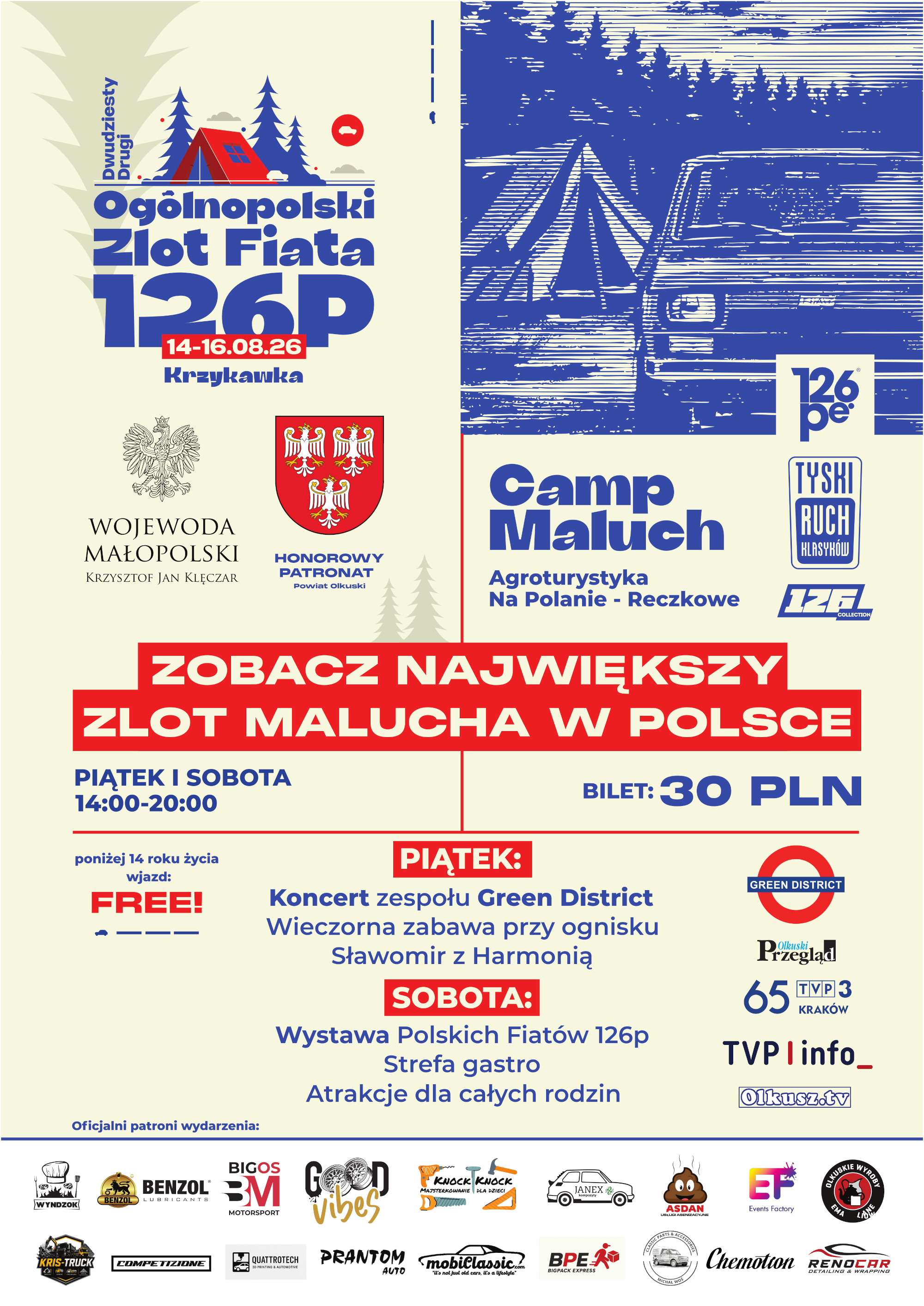 Plakat 22. Ogólnopolskiego Zlotu Fiata 126p